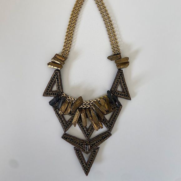 SUZANNA DAI Gold Statement Necklace - Picture 2 of 16
